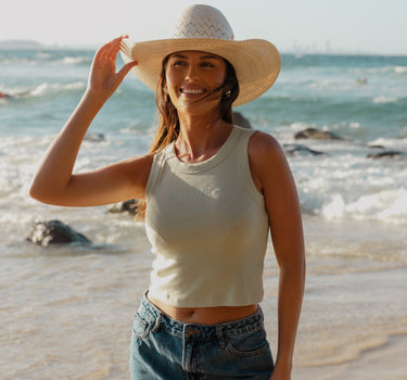 Women’s Ribbed Crop - Light Green