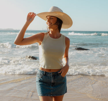 Women’s Ribbed Crop - Light Green