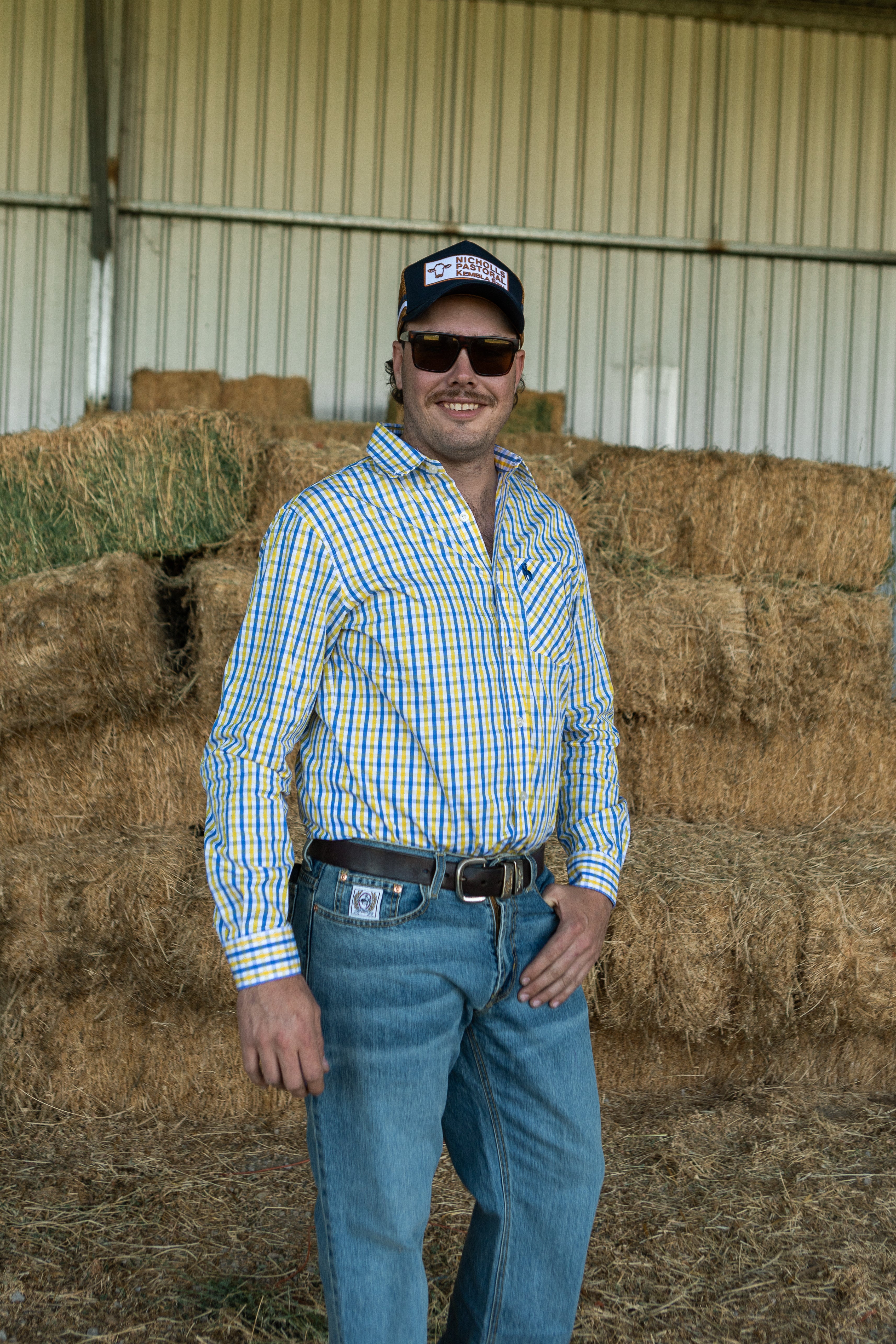 Mens Yellow/Blue Stripe Arena Shirt