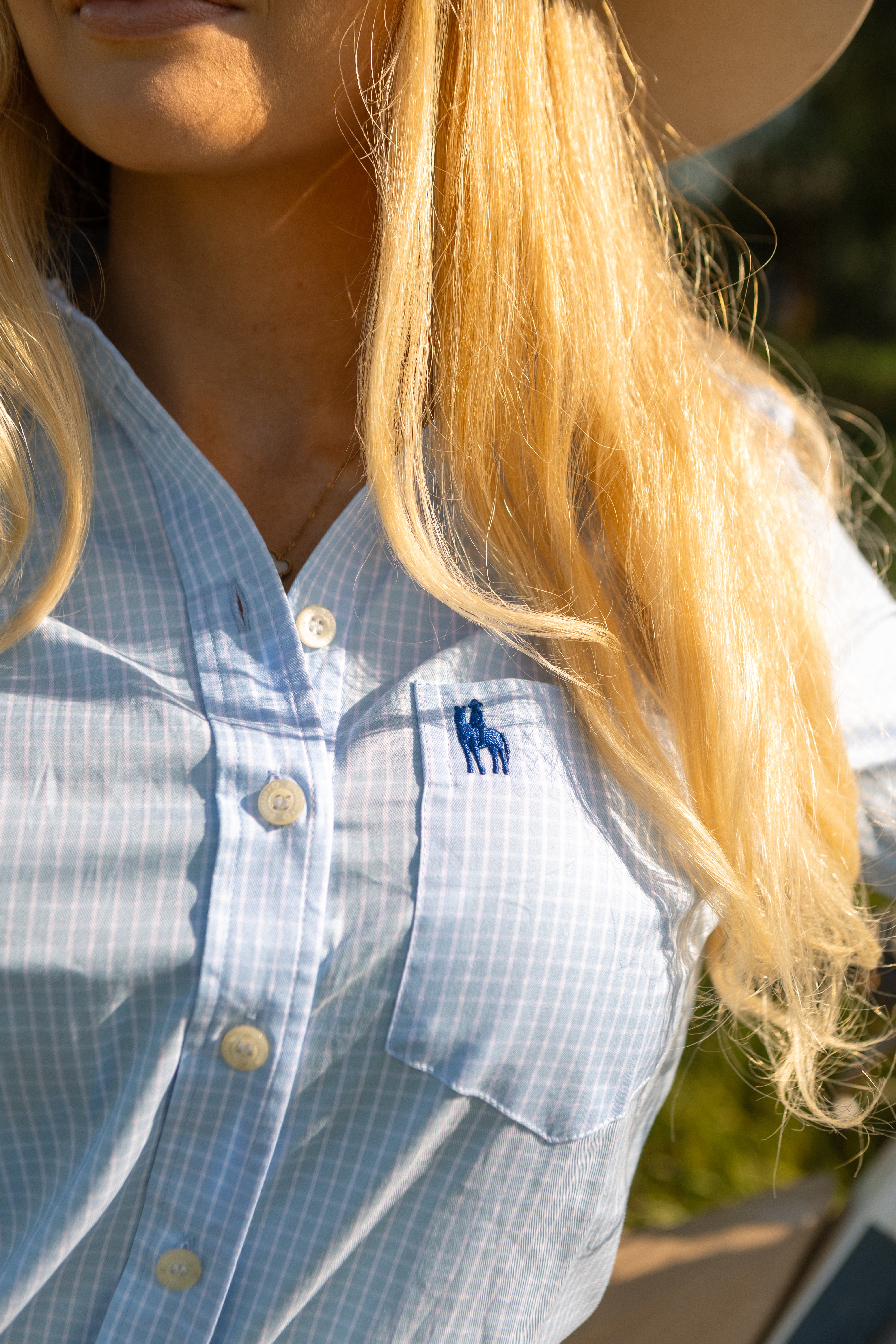 Women's Arena Shirt - Sky Blue Check