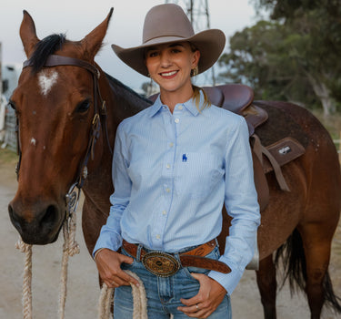 Women's Arena Shirt - Sky Blue Check