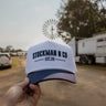 White and Midnight Blue Trucker Cap - STOCKMAN N CO