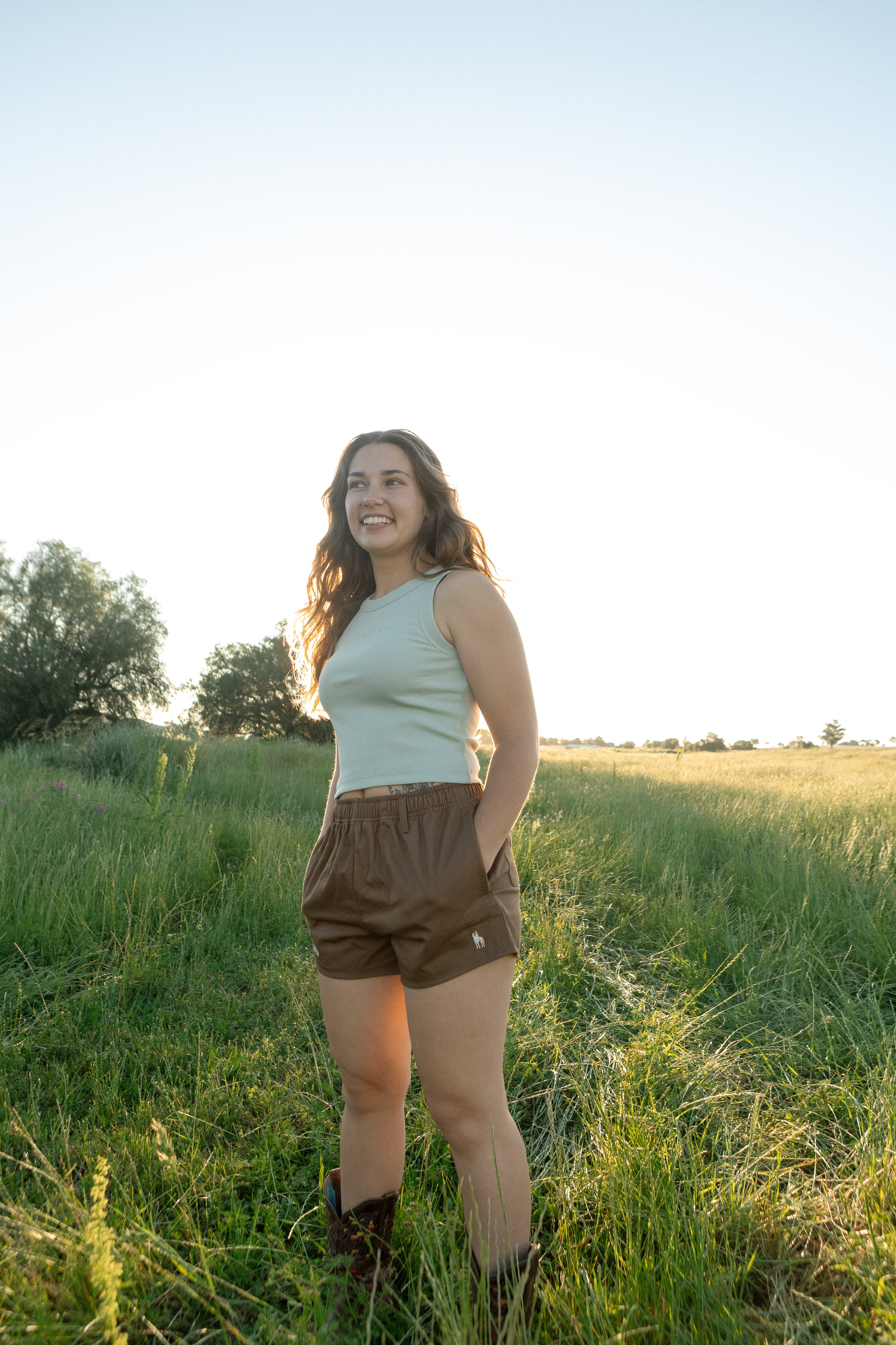 Women’s Ribbed Crop - Light Green