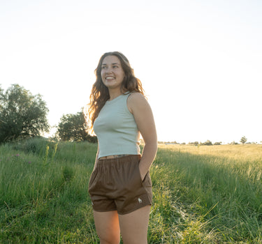 Women’s Ribbed Crop - Light Green