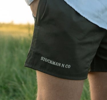 Men's Rugby shorts - Army Green - STOCKMAN N CO