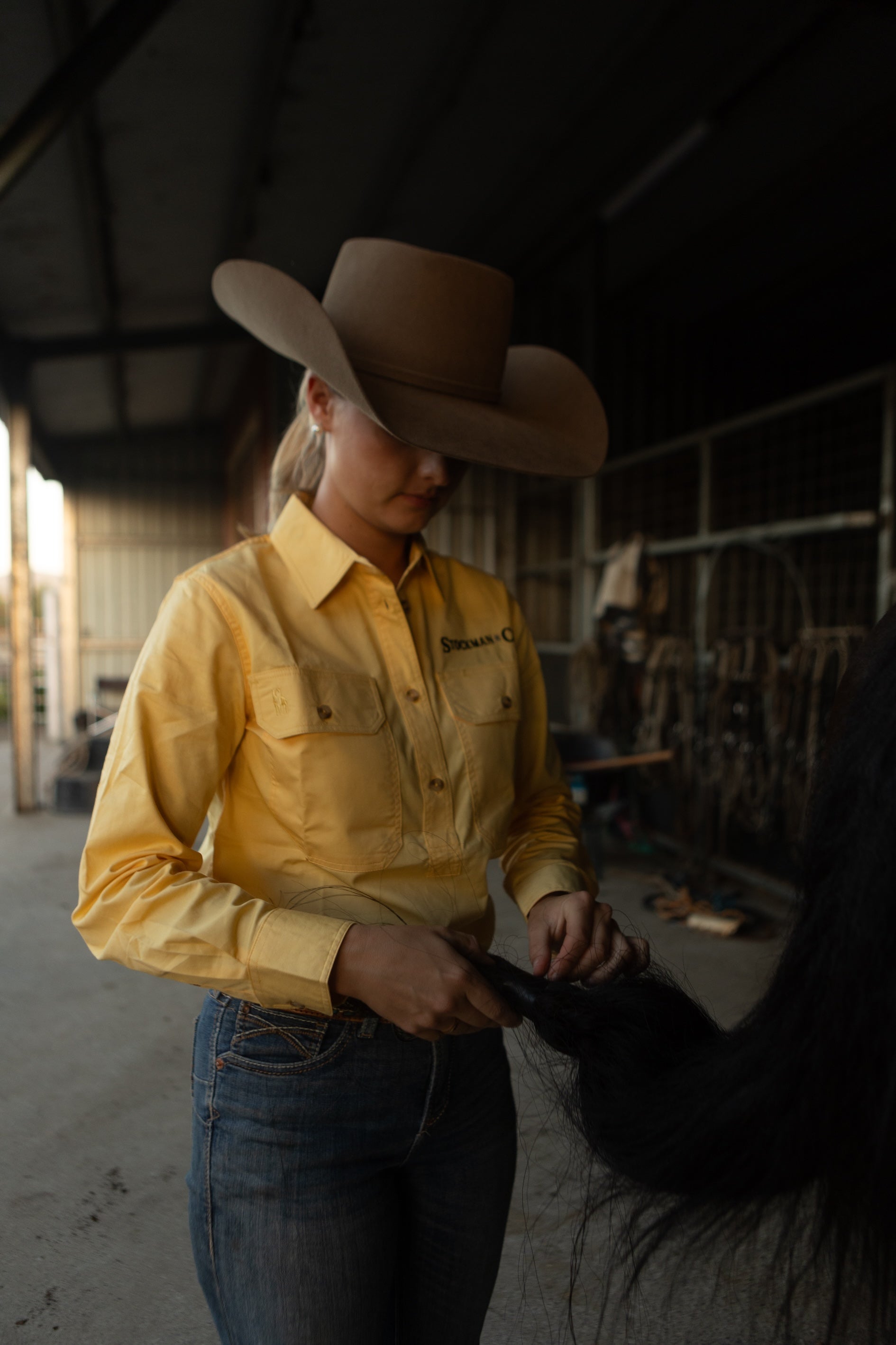 Women's Tamworth Half Button Workshirt - Yellow