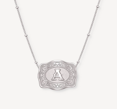 SpurWest Mini Belt Buckle Necklace (Initial) - STOCKMAN N CO
