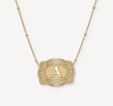 SpurWest Mini Belt Buckle Necklace (Initial) - STOCKMAN N CO